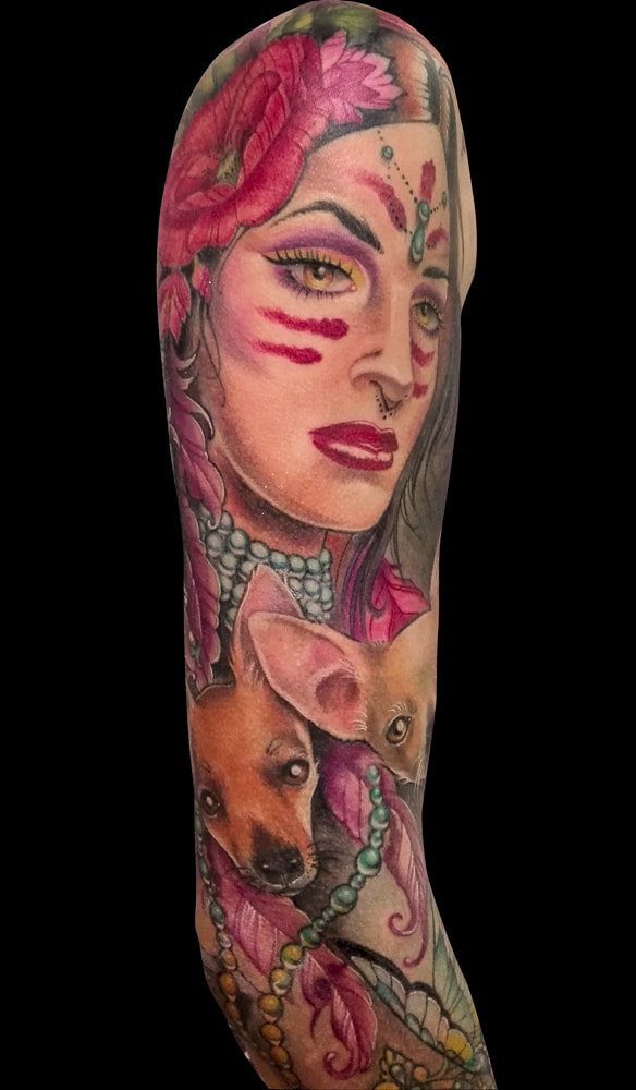 Tatuaje de retrato a color. Abbyss Zaragoza